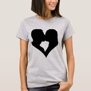 Kissendes Paar Silhouette T-Shirt