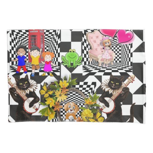 Kissenfallkatzen Feline Hearts Dog Kissenbezug (Vorderseite)