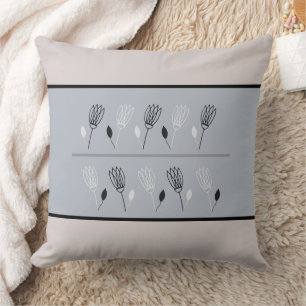 Kissenhülle mit Blumendekor und Blättern in Erdtön Kissen