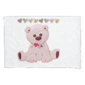 Kissenkoffer Weißrosa Teddybär Liebe Kissenbezug (Vorderseite)