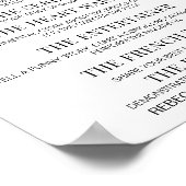 Kissenmenü Minimalistische Hochzeitskissenspiele Poster (Ecke)