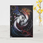 Kissenpaar Yin Yang Liebe Surreal zeichnend Kunst Karte (Gelbe Blume)