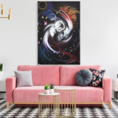 Kissenpaar Yin Yang Liebe Surreal zeichnend Kunst Leinwanddruck (Insitu (Wohnzimmer))