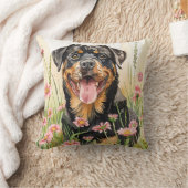 Kissenplatte - Rottweiler Wasserfarben-Kissen Kissen (Decke)