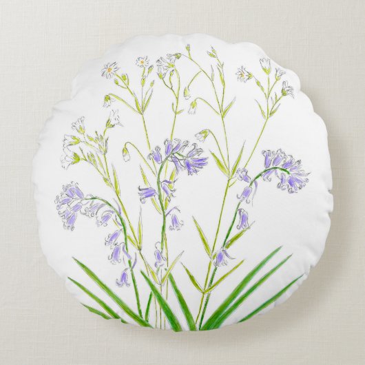 Kissenwürfel und Bluebells Rundes Kissen (Vorderseite)