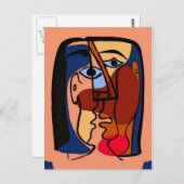 Kisses Abstrakt Postkarte (Vorne/Hinten)