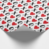 Kisses and Hugs with Red Hearts Pattern Geschenkpapier (Ecke)