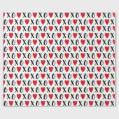 Kisses and Hugs with Red Hearts Pattern Geschenkpapier (Flach)