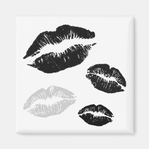 Kisses-Blackwhitegrey Magnet