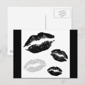 Kisses-Blackwhitegrey Postkarte (Vorne/Hinten)