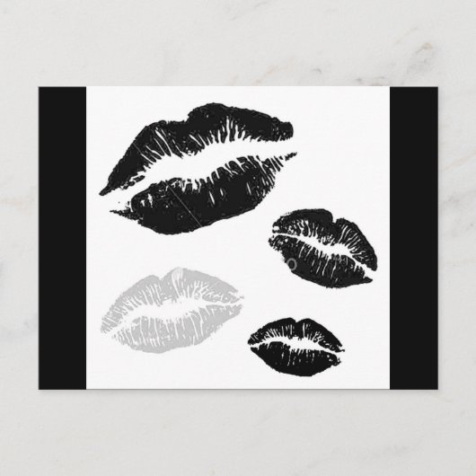 Kisses-Blackwhitegrey Postkarte (Vorderseite)
