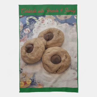Kisses Cookie Hand Towel on Green Geschirrtuch