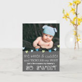 Kisses & Cuddles Muttertagfoto-Karte / Grau Karte (Gelbe Blume)