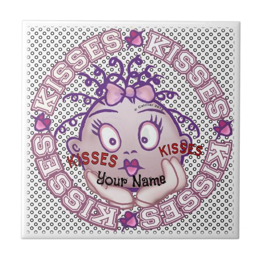 Kisses Face Fliese (Vorderseite)