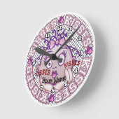 Kisses Face Runde Wanduhr (Winkel)