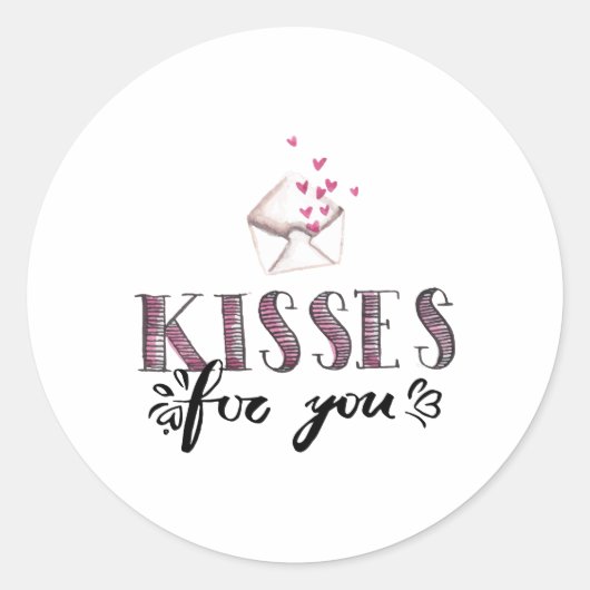 Kisses for runder aufkleber (Vorderseite)