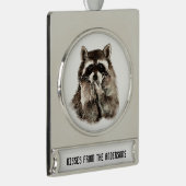 Kisses from Individuelle Name Fun Raccoon Banner-Ornament Silber (Rechts)