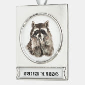 Kisses from Individuelle Name Fun Raccoon Banner-Ornament Silber (Links)