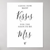 Kisses für Mrs. Minimalistisch Brautparty Game Set Poster (Vorne)