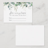 Kisses Game Eucalyptus Brautparty Game Begleitkarte (Vorne/Hinten)