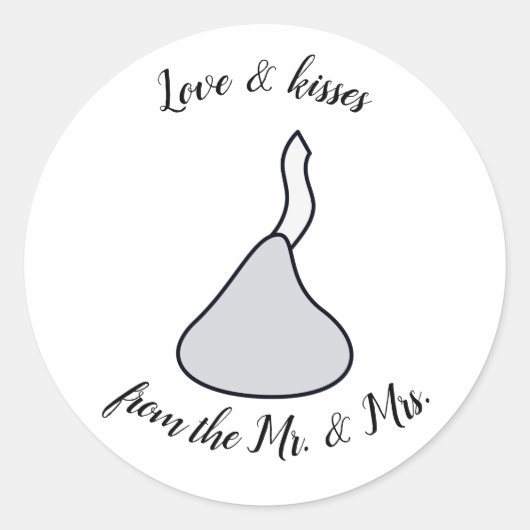 Kisses Gastgeschenk Hochzeit Runder Aufkleber (Vorderseite)