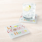 Kisses, Liebe, Schläger Typografie Foto Valentinst Glasuntersetzer (Schrägansicht)