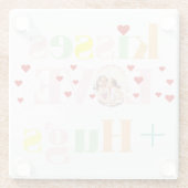 Kisses, Liebe, Schläger Typografie Foto Valentinst Glasuntersetzer (Rückseite)