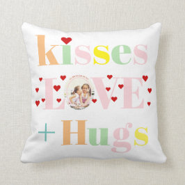 Kisses, Liebe, Schläger Typografie Foto Valentinst Kissen