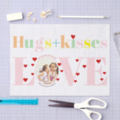 Kisses, Liebe, Schläger Typografie Foto Valentinst Seidenpapier (Handwerk)