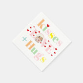 Kisses, Liebe, Schläger Typografie Foto Valentinst Serviette (Ecke)