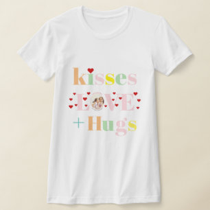 Kisses, Liebe, Schläger Typografie Foto Valentinst T-Shirt