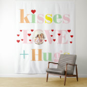 Kisses, Liebe, Schläger Typografie Foto Valentinst Wandteppich (Beispiel)