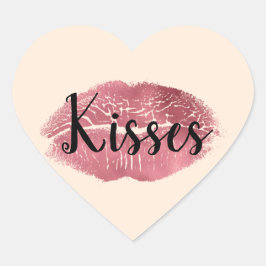 Kisses Lips Herz-Aufkleber