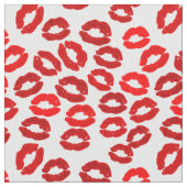 kisses lips lipstick print valentines day pattern stoff (Nahaufnahme)