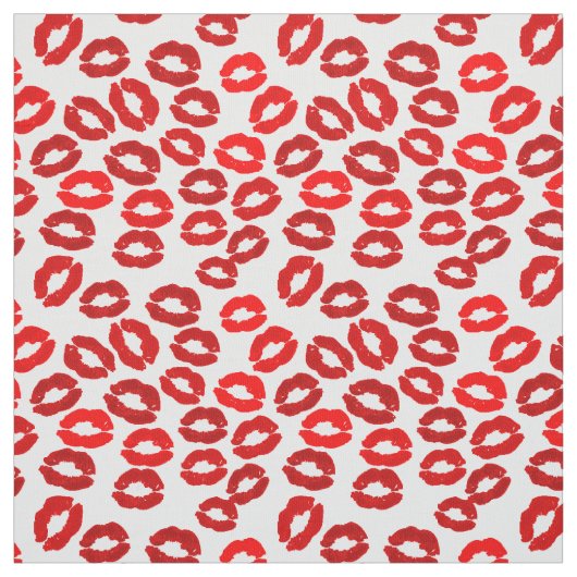 kisses lips lipstick print valentines day pattern stoff (Muster)