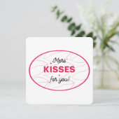 Kisses Love Lips Red Pink Lettering. Einladung (Stehend Vorderseite)