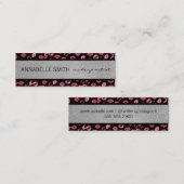 Kisses / Makeup Artist / Silver Glitzer Mini Visitenkarte (Vorne/Hinten)