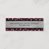 Kisses / Makeup Artist / Silver Glitzer Mini Visitenkarte (Rückseite)