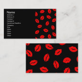 Kisses-Muster BLACK RED Visitenkarte (Vorne/Hinten)