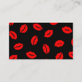 Kisses-Muster BLACK RED Visitenkarte (Rückseite)