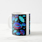 Kisses Over (blau) Kaffeetasse (Vorderseite Links)