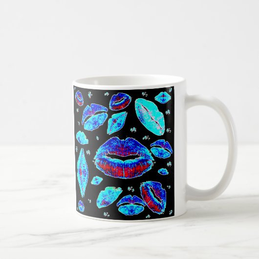 Kisses Over (blau) Kaffeetasse (Rechts)