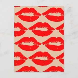 KISSES RED LIPS POSTCARDS POSTKARTE