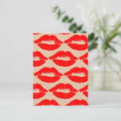 KISSES RED LIPS POSTCARDS POSTKARTE (Stehend Vorderseite)
