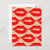 KISSES RED LIPS POSTCARDS POSTKARTE (Vorne/Hinten)