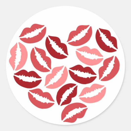 Kisses Runder Aufkleber (Vorderseite)