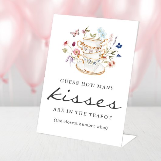 Kisses Tea Party Sign Sockelschild