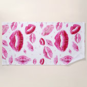 Kisses überall (weiß) strandtuch (Vorderseite)