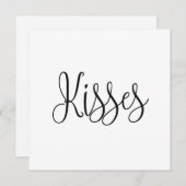 Kisses. Valentinstag. Schwarzweiß-Skript Feiertagskarte (Vorne/Hinten)