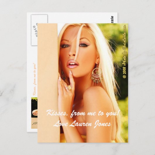 Kisses, von mir zu dir! Liebe Lauren Jones Postkarte (Vorne/Hinten)